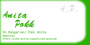 anita pokk business card